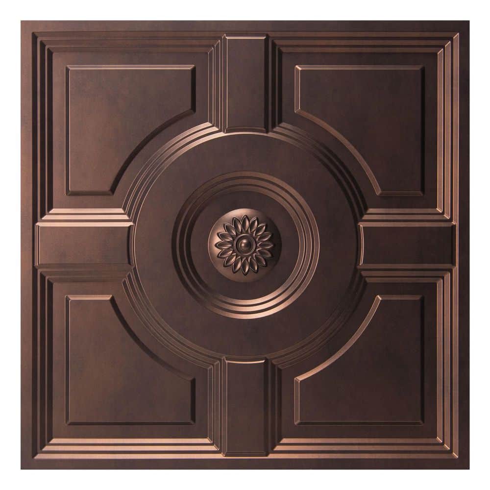 Copper Drop Ceiling Amzdepot European Medallion Design Antique Copper 2 x 2 ft. Decorative ...