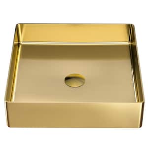 CCV500 15-3/4 in . Stainless Steel Vessel Bathroom Sink in Yellow Gold