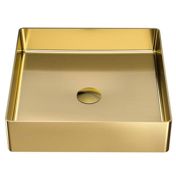 Karran CCV500 15-3/4 in . Stainless Steel Vessel Bathroom Sink in Yellow Gold