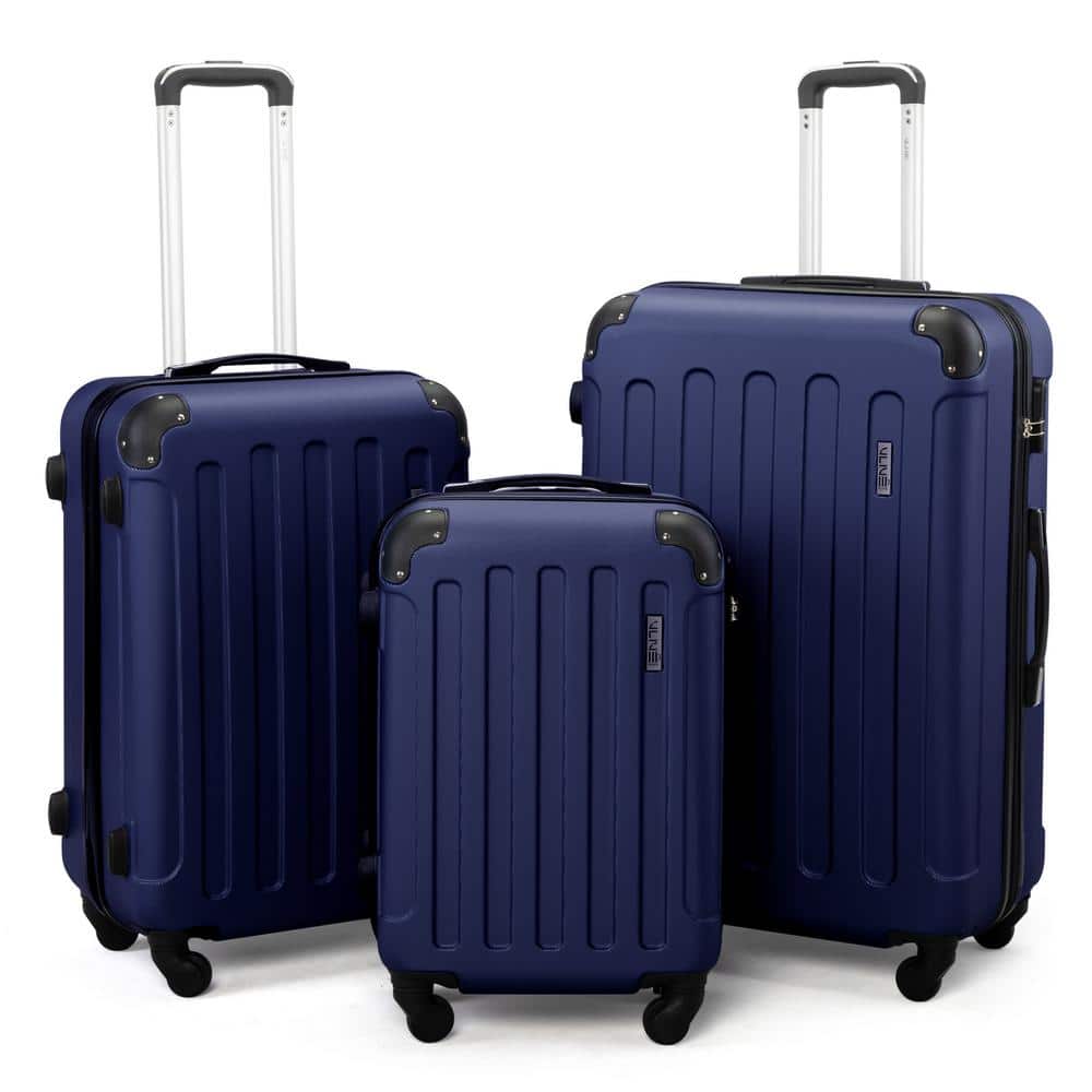 VLIVE 3-Piece Deep Blue Luggage Set with Spinner Wheels TY91L0225 - The ...