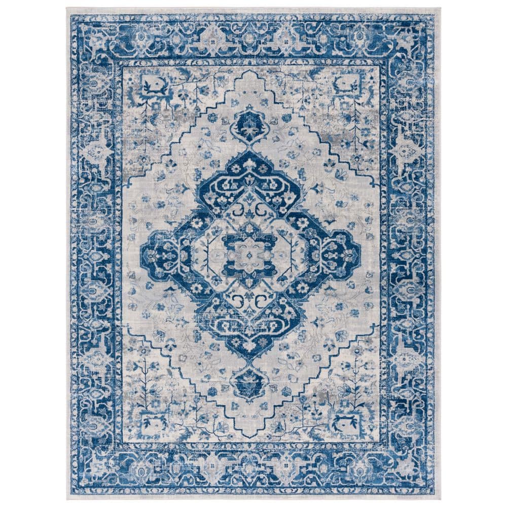 Brentwood 8 ft. x 10 ft. Blue/Ivory Diamond Medallion Border Area Rug price history on PriceWatchPro