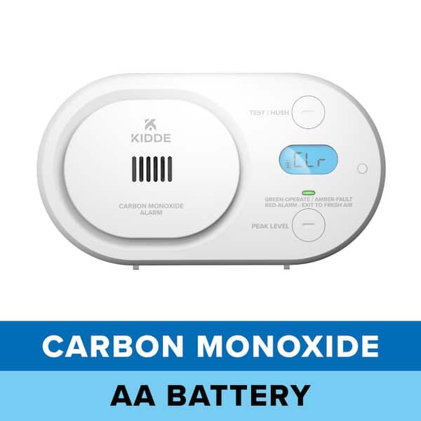 AA Battery-Operated Carbon Monoxide Detector, Portable for Travel or Home, No Low Battery Chirps, COBDL