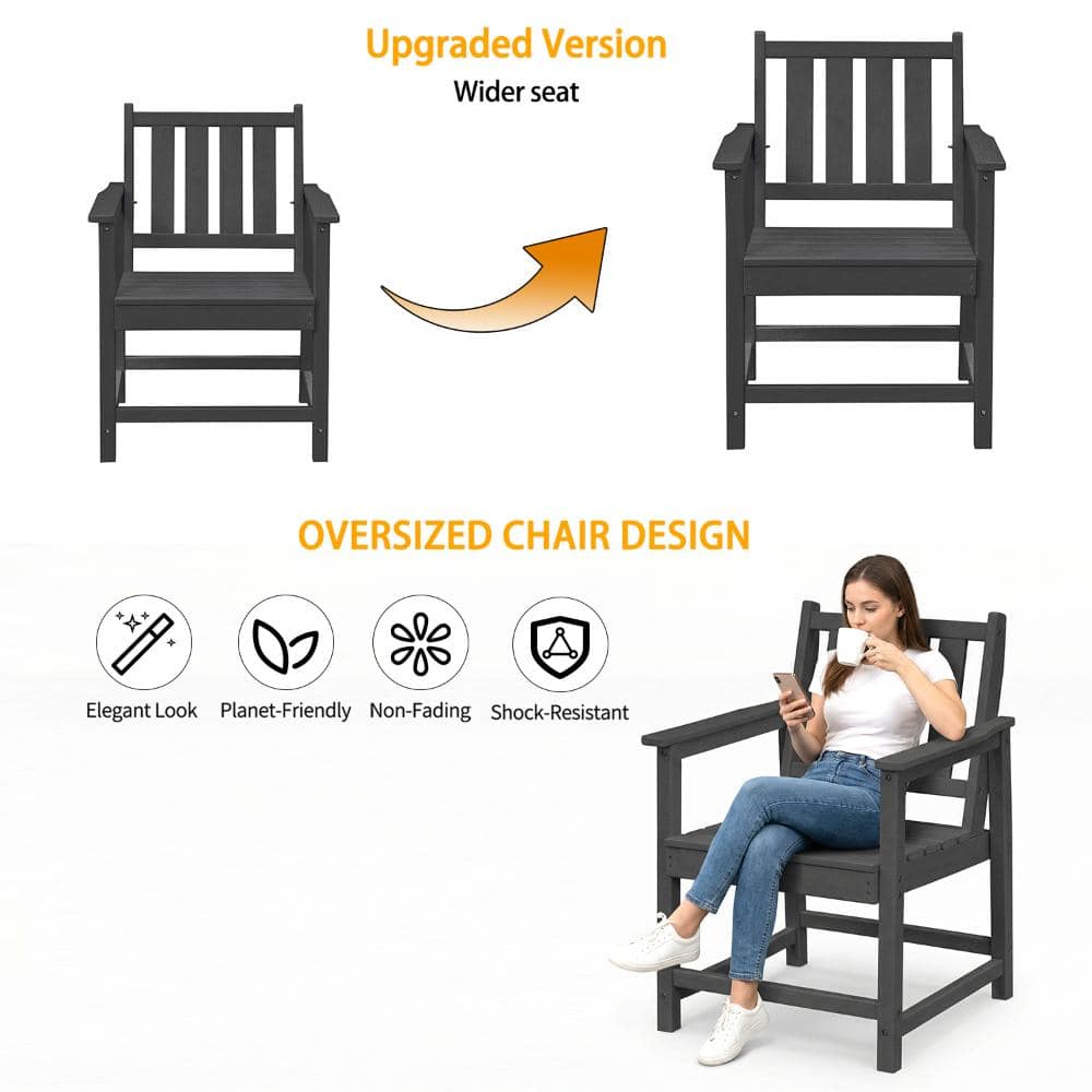 Over-sized and comfortable outdoor dining chair design.