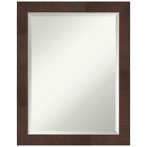 Medium Rectangle Wildwood Brown Beveled Glass Casual Mirror (28 in. H x 22 in. W)