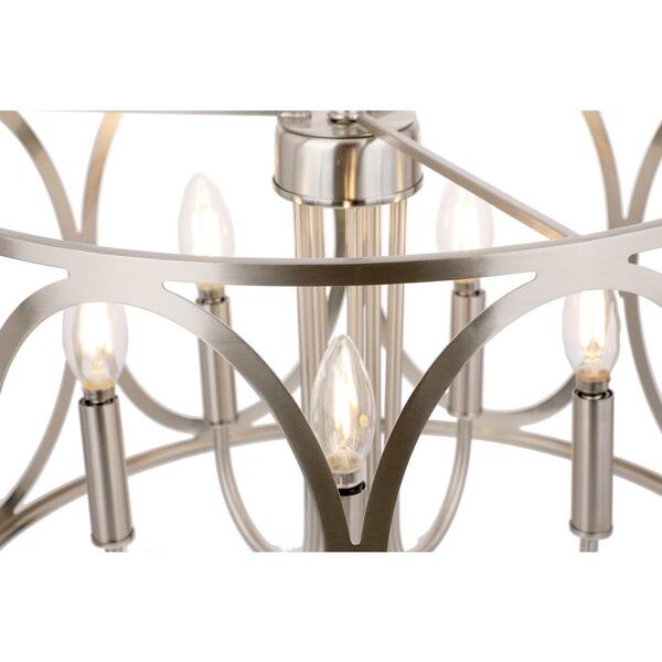 Hampton Bay KVR 19-7/8 in. 5-Light Brushed Nickel Finish