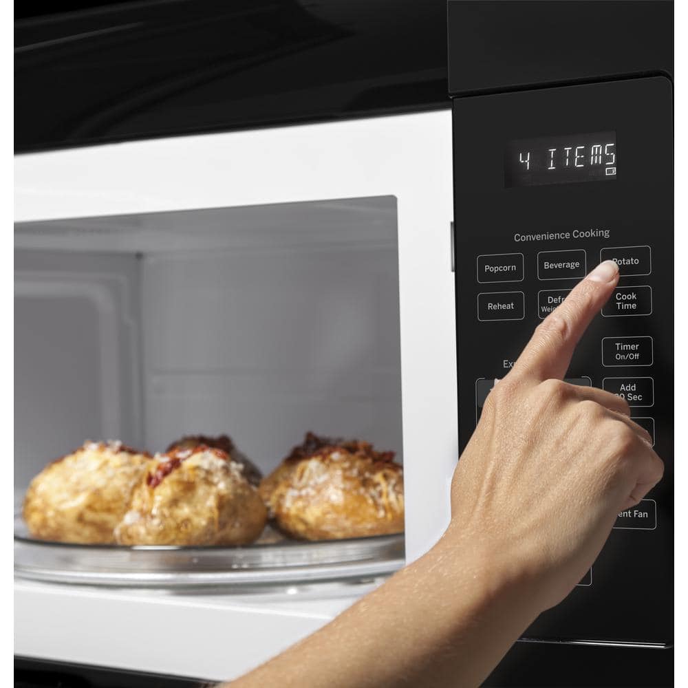 Black 30" Over-the-Range Microwave Oven with Built-in Exhaust