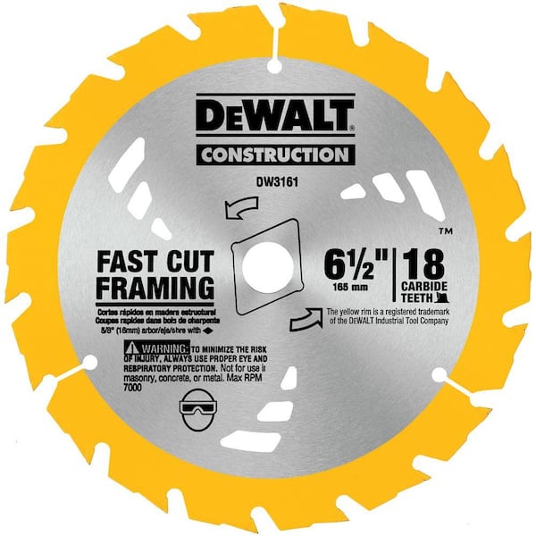 DEWALT Construction 6-1/2 in. 18-Teeth Thin Kerf Saw Blade