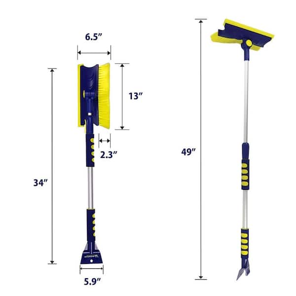 Michelin Colossal Telescopic 34 in.- 49 in. Snow Brush 19193-6 - The Home  Depot