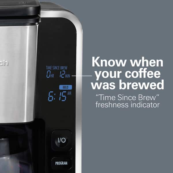 FrontFill™ Deluxe 12 Cup Programmable Coffee Maker Black & Stainless -  46320