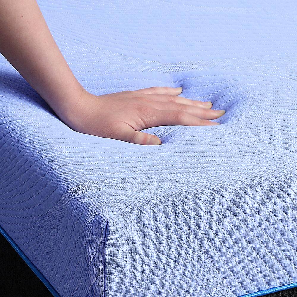 Queen Adjustable Metal Frame with Blue Latex Foam Mattress