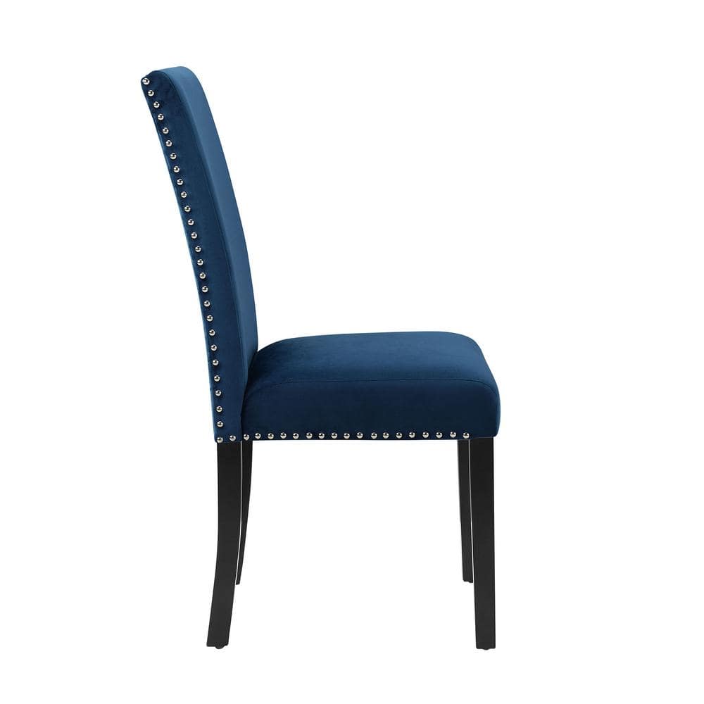 Celeste Transitional Blue Velvet Upholstered Parsons Side Chair