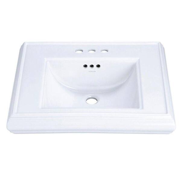 KOHLER Memoirs 5-3/8 in. Ceramic Pedestal Sink Basin Only in White with Overflow Drain