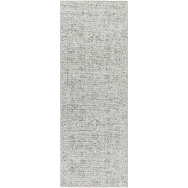 Surya Olympic Light Blue Traditional 3 ft. x 7 ft. Indoor Area Rug