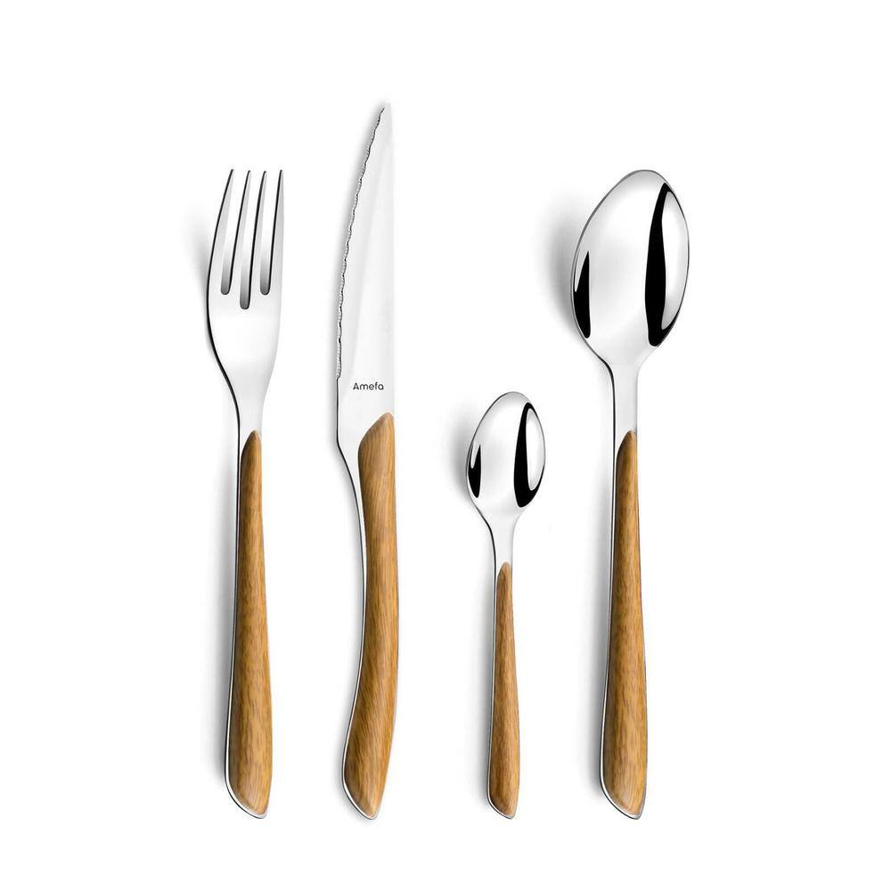 Amefa Natural Clear Wooden Effect 24-Piece Set
