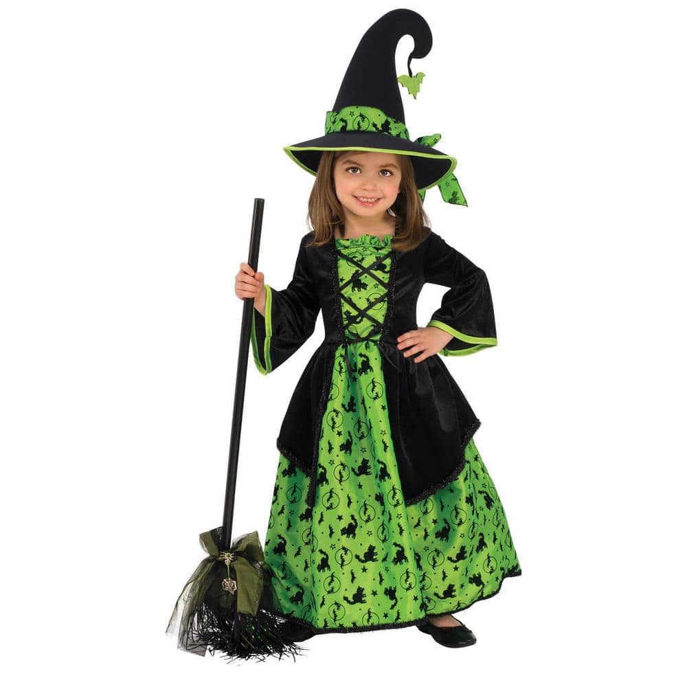 X-Small Girls Green Witch Kids Halloween Costume