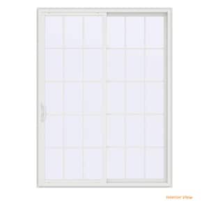 72 in. x 96 in. V-4500 Contemporary White Vinyl Right-Hand 15 Lite Sliding Patio Door