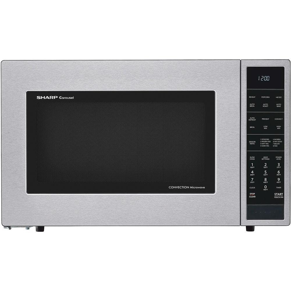 Sharp 1.5 cu. ft. Countertop Convection Microwave in Stainless Steel, Built-In Capable with Sensor Cooking, Silver
