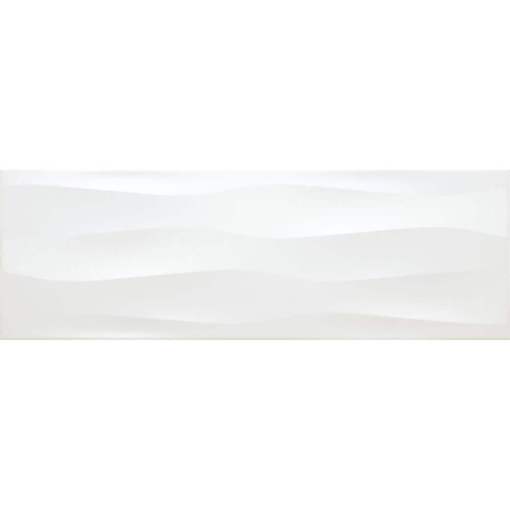 Pearl Glossy White Ceramic Patterned Wall Tile