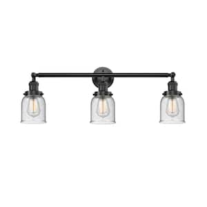 Bell 30 in. 3-Light Oil Rubbed Bronze Vanity Light with Seedy Glass Shade