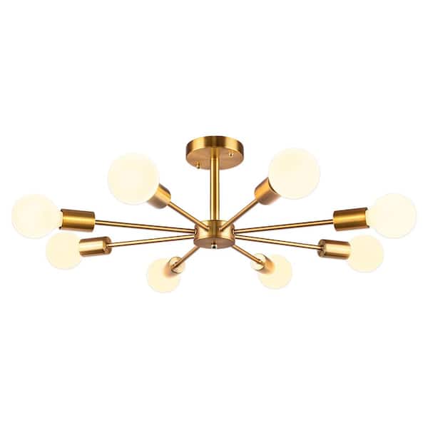 Rennnsan Claire 24 in. 8-Light Gold Mid-Century Pendant