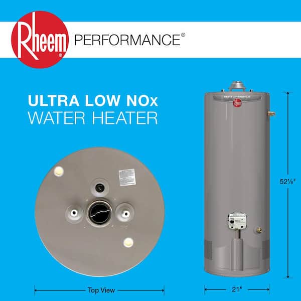 Rheem - Performance 39 Gal. Short 38,000 BTU Ultra Low NOx (ULN) Natural Gas Water Heater with 6-Year Warranty