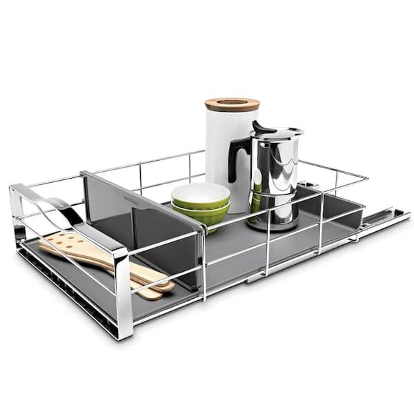 simplehuman 14 in. PullOut Organizer in Polished Chrome and