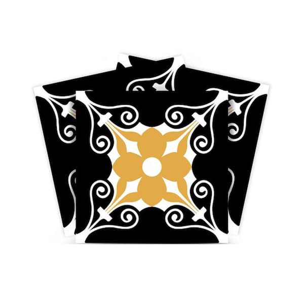 MI ALMA Black and Yellow C27 4 in. x 4 in. Vinyl Peel and Stick Tile (24-Tiles, 2.67 sq. ft. / Pack)