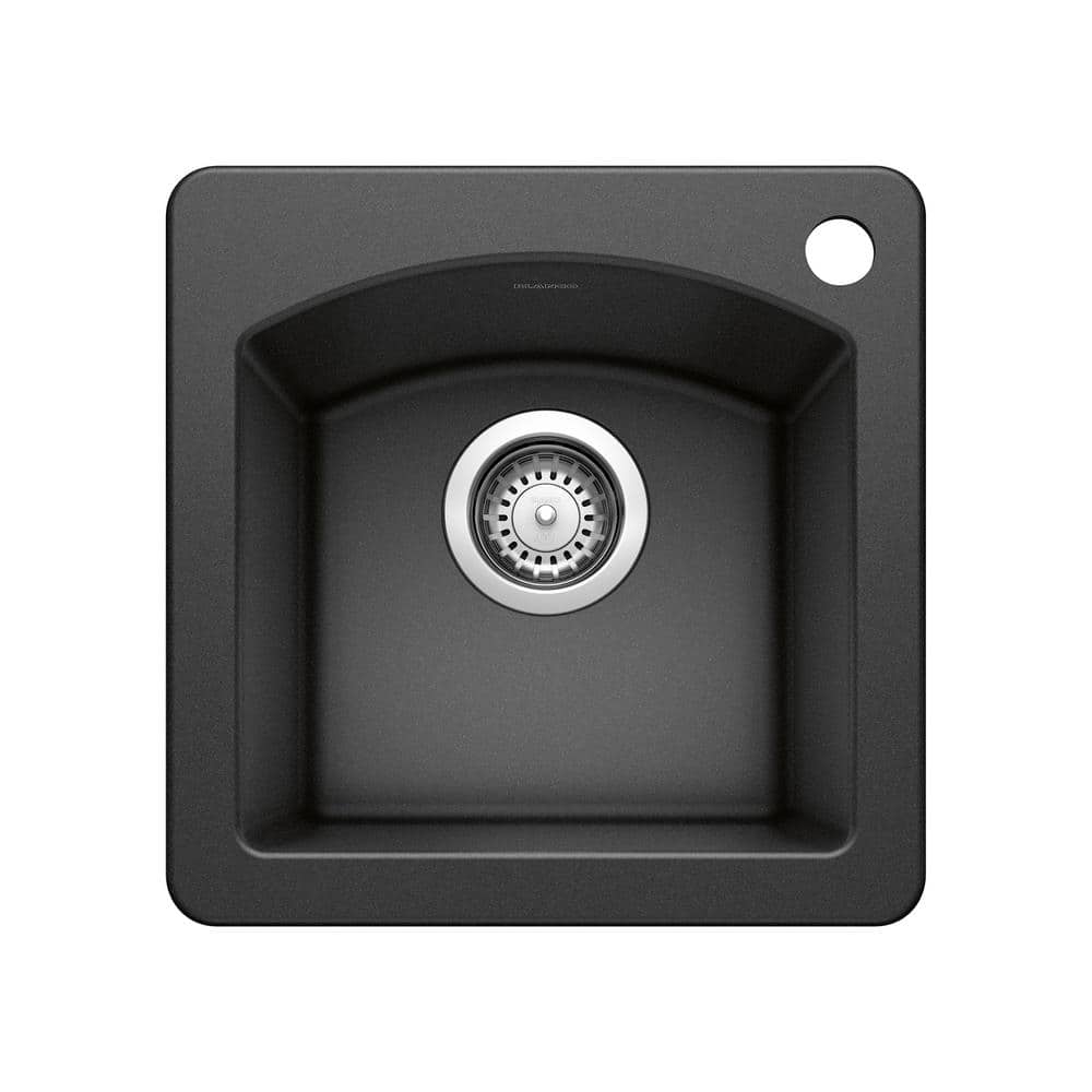 Anthracite Granite Composite Drop-In Bar Sink with 8" Depth