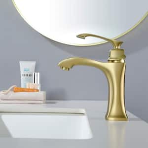 Dowell Single Hole Single Handle Vessel Sink Faucet in Brushed Gold