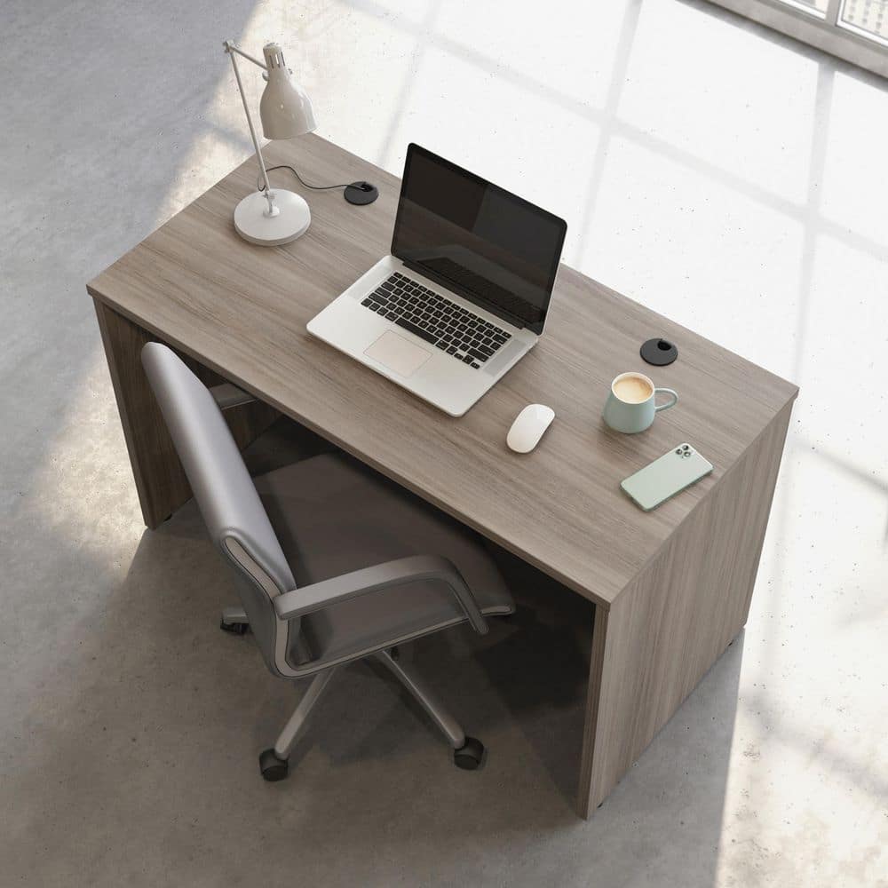 Hudson Elm 48" Transitional Executive Desk with Cord Management
