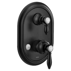 Weymouth M-CORE 3-Series 2-Handle Shower Trim Kit with Integrated Transfer Valve in Matte Black (Valve Not Included)
