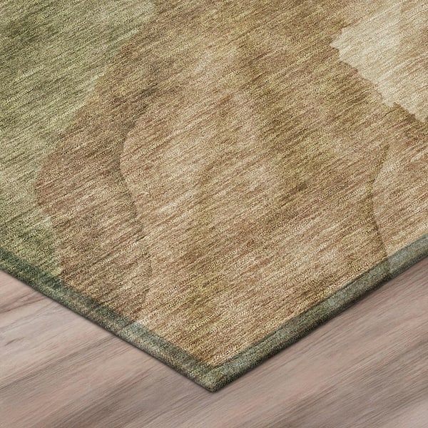 Chantille Machine Washable Indoor/Outdoor Abstract ACN3026 Olive 8 ft. x 10 ft. Area Rug