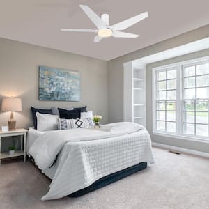 Maclean 48 in. Color Changing Integrated LED Indoor Matte White 10-Speed DC Ceiling Fan with Light Kit/Remote Control