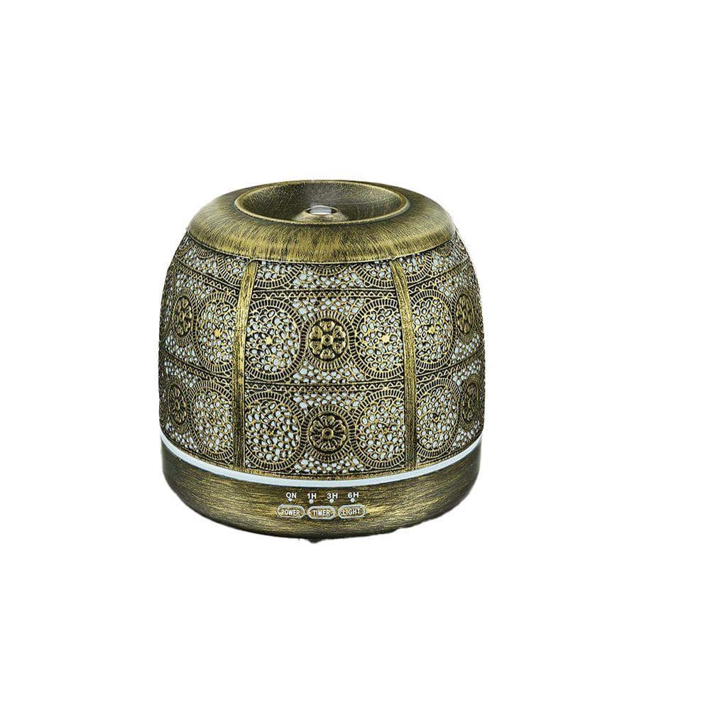 500ml Moroccan Metal Ultrasonic Essential Oil Diffuser with Multi