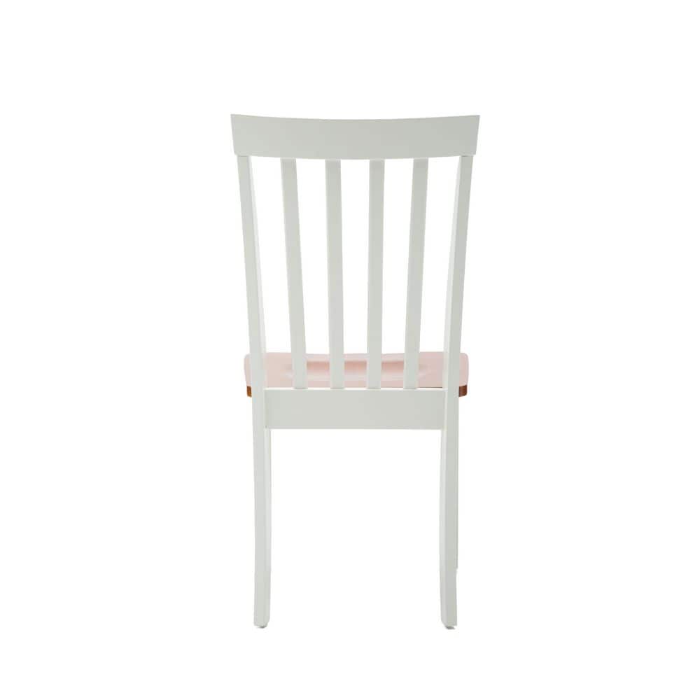 White Honey Oak Wooden Ladderback Side Chair