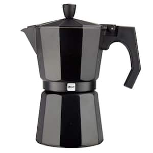 Kenia Noir 9 cups Aluminum Expresso Coffee Maker in Black