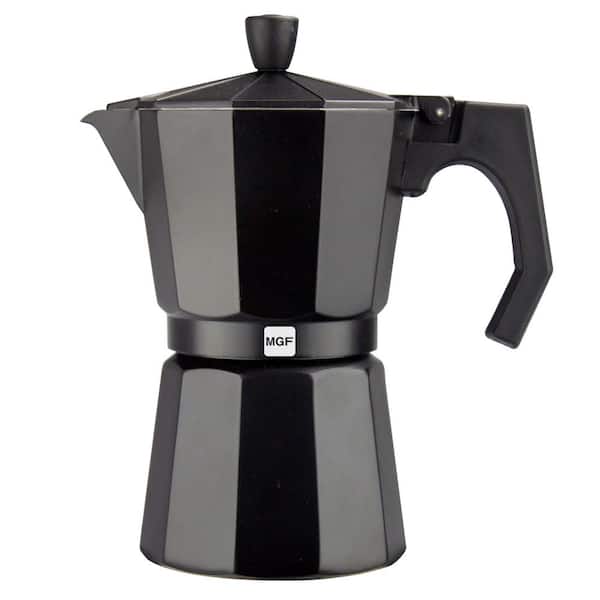 Magefesa Kenia Noir 9 cups Aluminum Expresso Coffee Maker in Black
