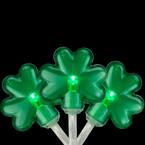 7 ft. 20-Light Count Green LED Mini St Patrick's Day Shamrock Lights with Clear Wire