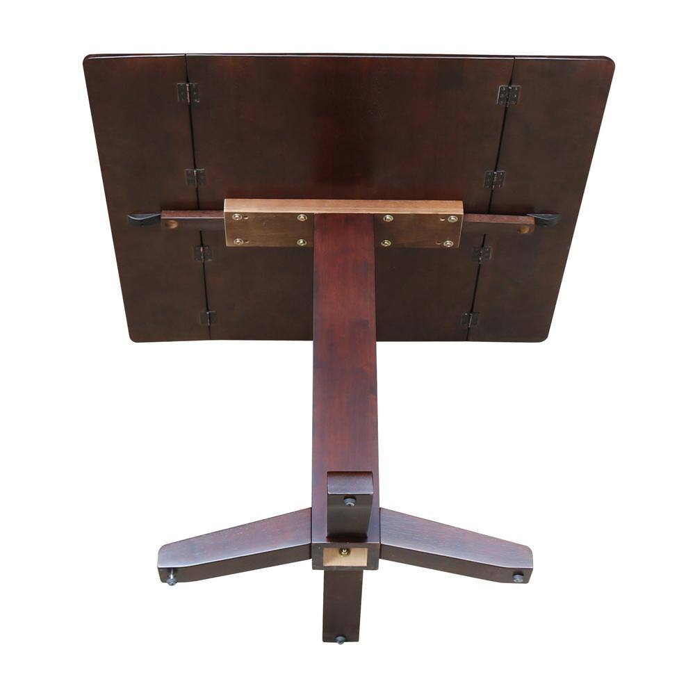 36'' Rich Mocha Solid Wood Extendable Dining Table