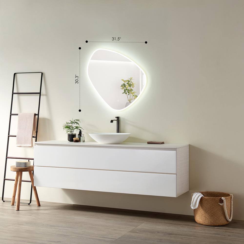 Rasso Frameless LED Lighted Bathroom Vanity Mirror