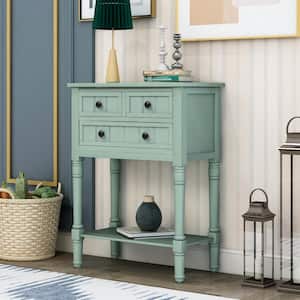 Console Table, Narrow Console Table for Entryway, Sofa Table with Storage Drawer and Shelf for Living Room, Antique Blue