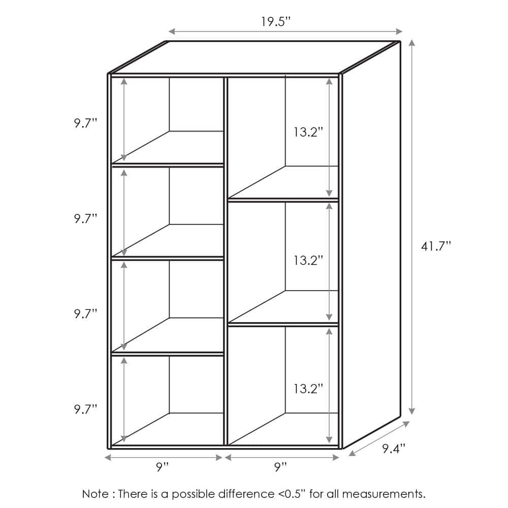 Contemporary White Wood 7-Cube Floor Mount Storage Shelf for Kids