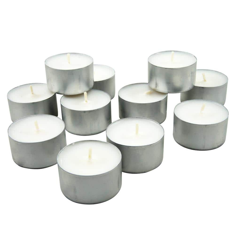 Stonebriar Collection White Unscented Long Burning Tealight Candles - 8  Hours (100-Pack) DTL-100-8 - The Home Depot
