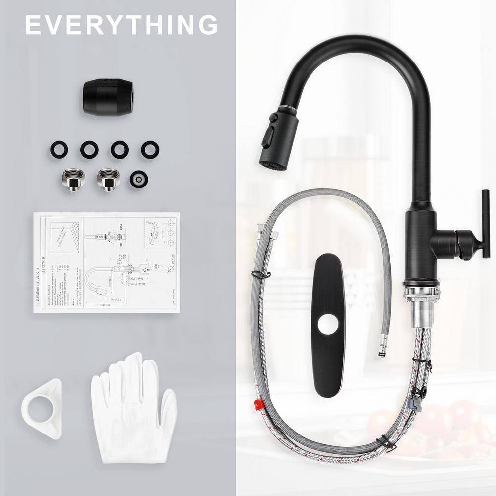 Oil Rubbed Bronze Single Handle Pull Down Kitchen Faucet