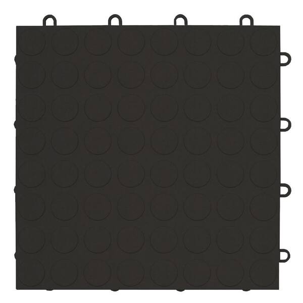 MotorMat Coin Black 12 in. x 12 in. Garage Tile (40-Case)