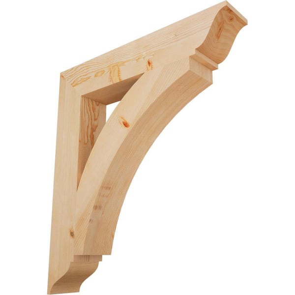 Ekena Millwork 5.5 in. x 38 in. x 34 in. Douglas Fir Thorton Traditional Smooth Bracket