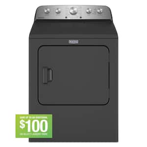 7.0 cu. ft. vented Front Load Electric Dryer in Volcano Blackwith Steam-Enhanced Cycles