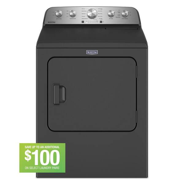 Whirlpool 7.0 cu. ft. vented Front Load Electric Dryer in Volcano Blackwith Steam-Enhanced Cycles