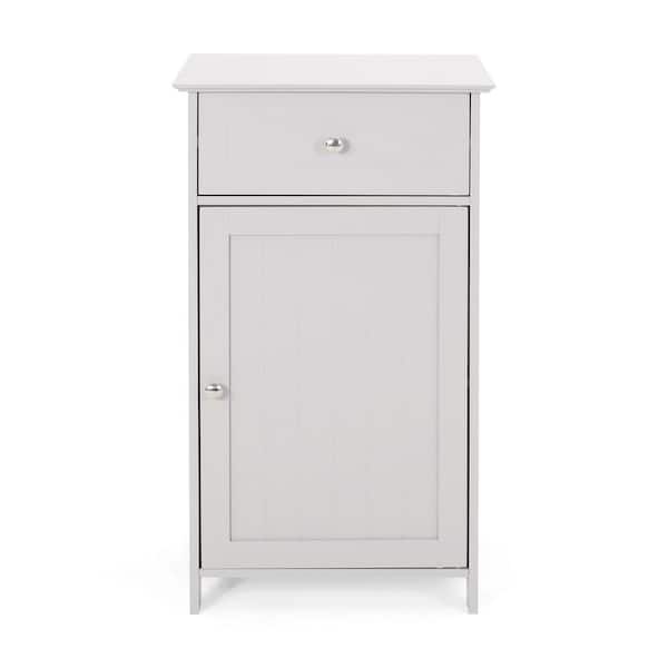 EPOWP 17 in. W x 13.5 in. D x 30.25 in. H Gray Short MDF Freestanding Linen Cabinet with Drawer in Gray
