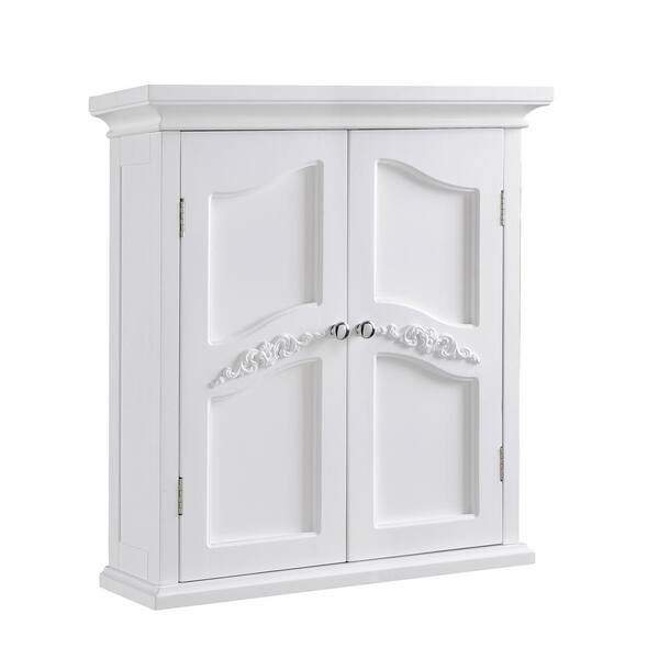Elegant Home Fashions Venice 22 in. W x 24 in. H x 8 in. D Bathroom Storage Wall Cabinet in White